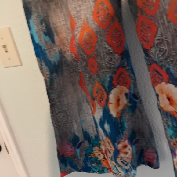 Women’s mixed boho print modal pull on wide leg pants size medium - Picture 3 of 7